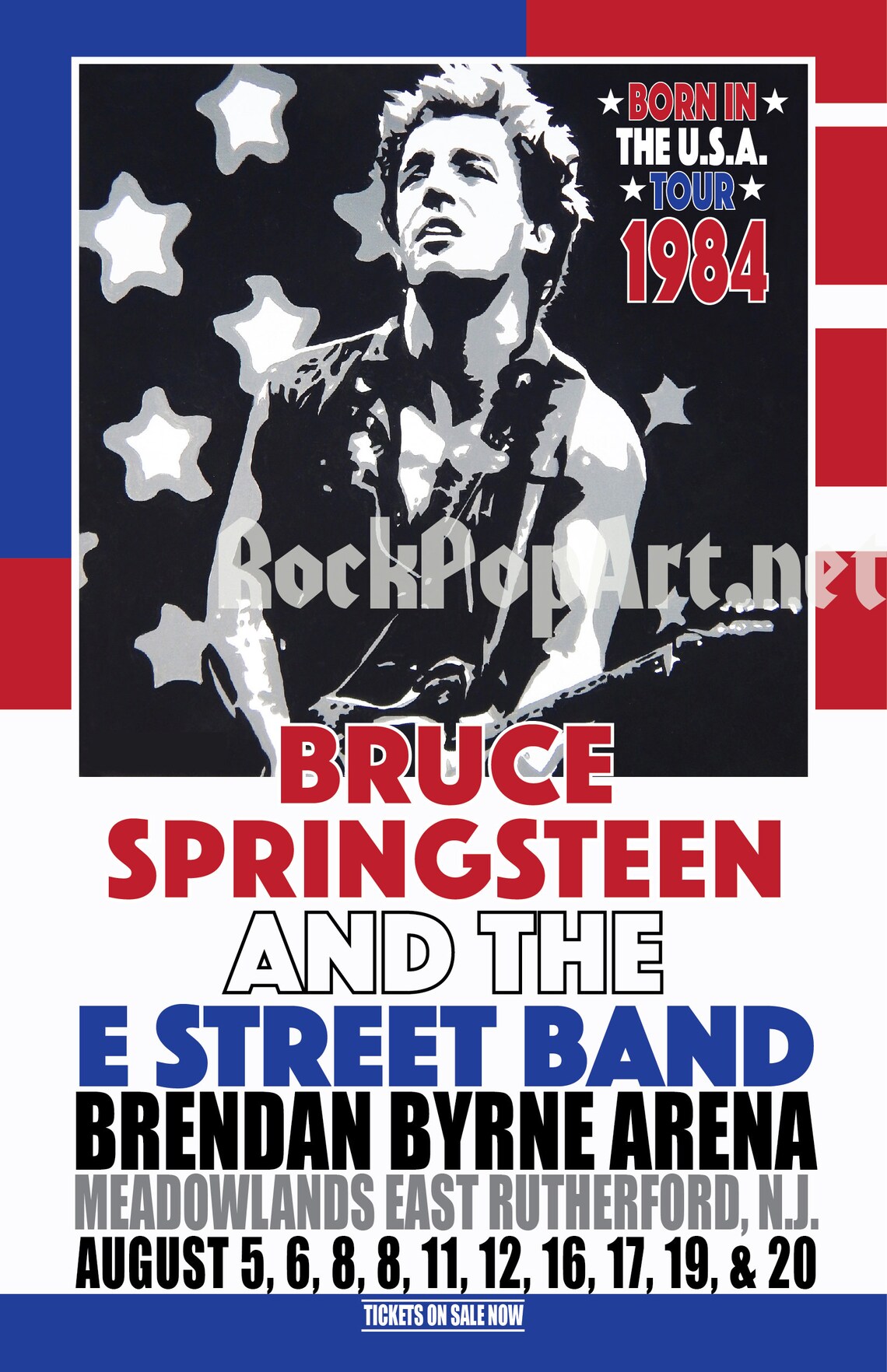 Bruce SPRINGSTEEN 1984 Born in the USA Tour Concert Poster Reimagines