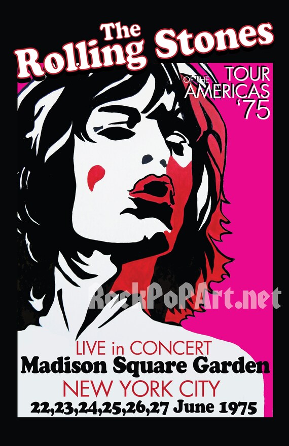 ローリング・ストーンズ ポスター ROLLING STONES 1975 NYC Concert Subway posters re-imagines the