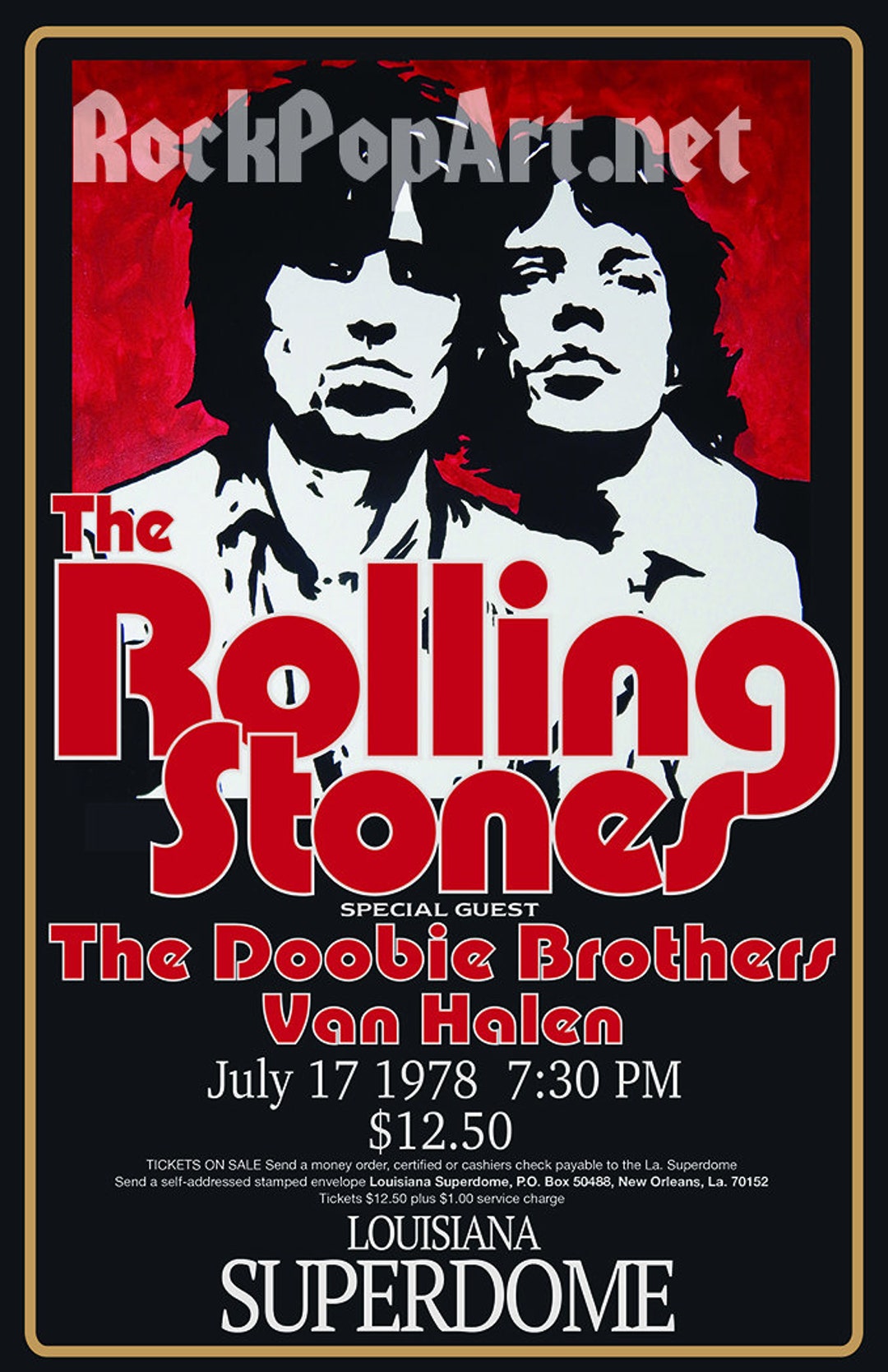 Vintage Original Rolling Stones Promotional Poster 1989
