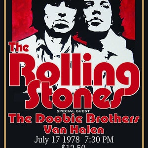 ¡El cartel del concierto de THE ROLLING STONES 1978 reimagina el cartel original! ¡Aspecto auténtico de estilo retro-vintage! ¡Arte pop de Mick y Keith! Algunas chicas