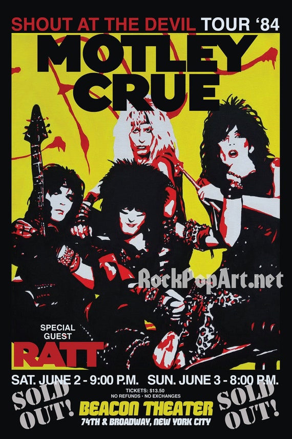 for ikke at nævne Høre fra Råd MOTLEY CRUE 1984 Retro Concert Posters Re-imagines the - Etsy