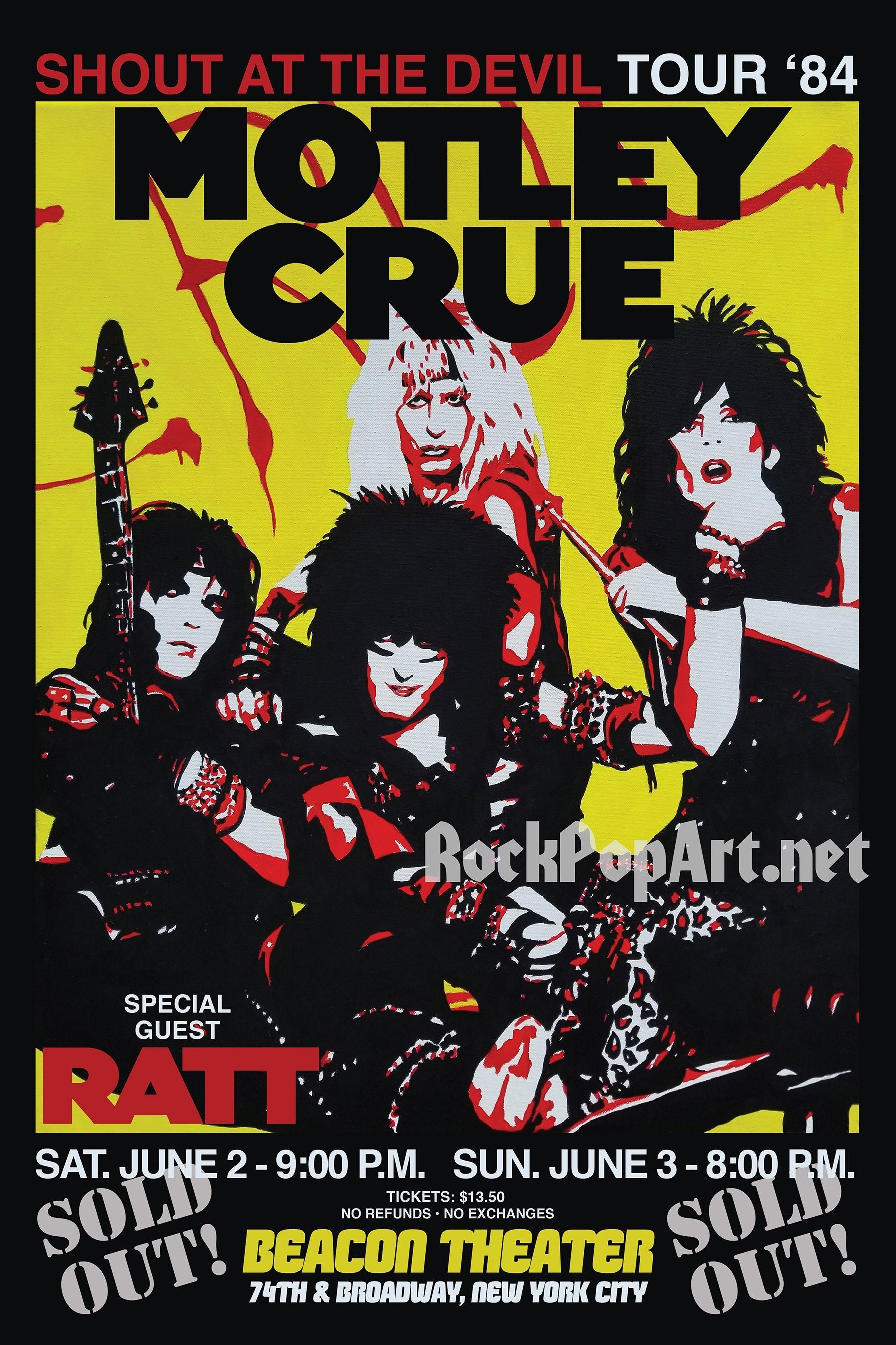 MOTLEY CRUE 1984 Retro Concert Posters Reimagines the Etsy