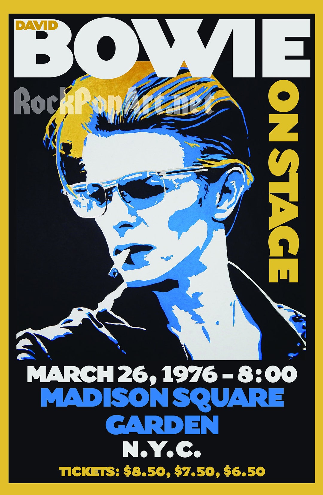 DAVID BOWIE 1976 NYC & London Concert Tour Poster Re-imagines the ...