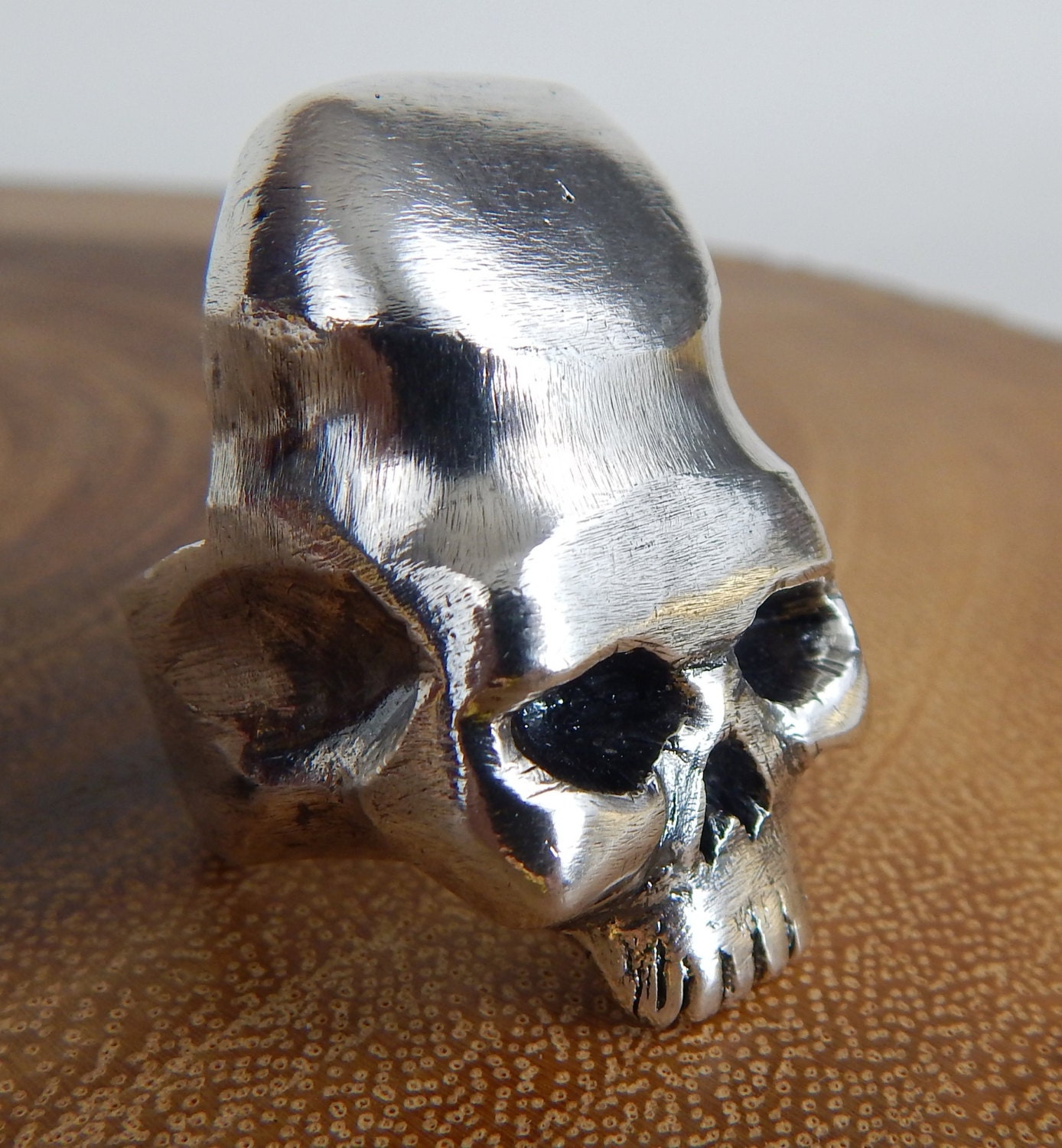 ELONGATED SKULL Custom HEAVY 925 Silver Skull Ring Ancient Alien 