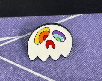 Rainbow Ghosts Enamel Pin, Chubby Ghosts Enamel Pins, Cartoon Pin Badge, Rainbow Ghost Pin,  Personalized Gifts, Birthday Gift, Gift For Her