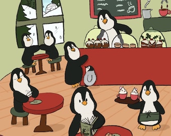 Penguin Cafe | Christmas Card