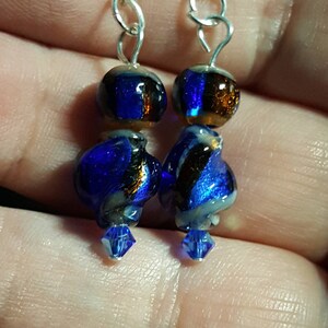 Stunning Blue Fire Dichroic Earrings - Handcrafted Jewelry, Unique Gift Idea