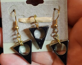 Hematite earrings and necklace set