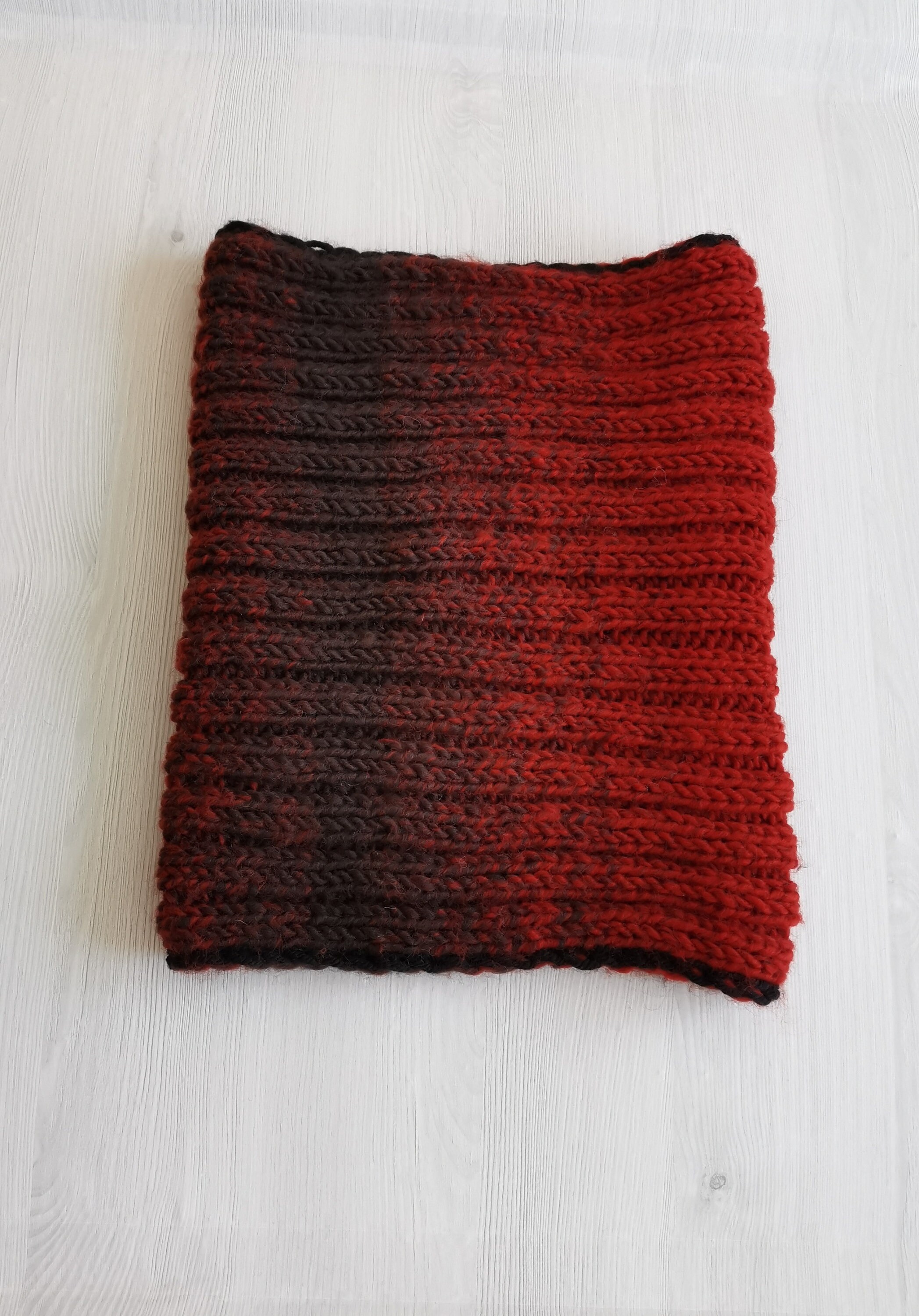 Dark Burnt Orange Knit Scarf Ombre Knitted Scarf Dark Orange and Brown