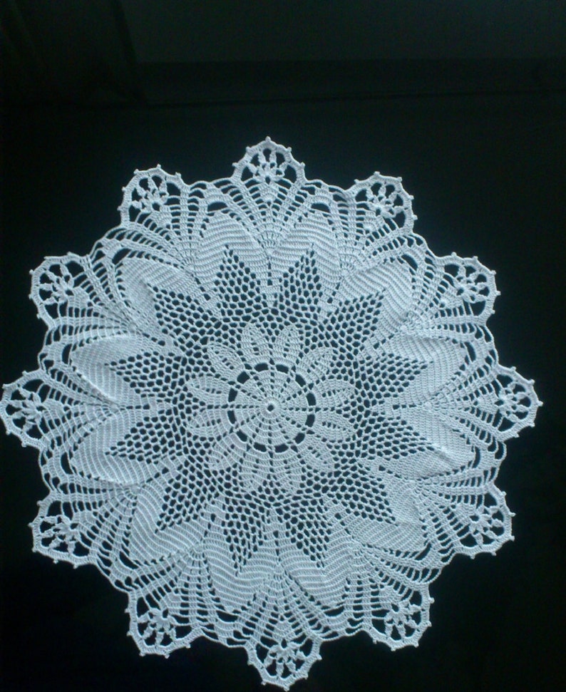 Crochet Doily White Doily Table Topper 100% Cotton White Lace Table ...
