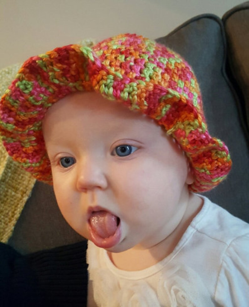 Crochet Cloche Hat-ruffle Hat-handmade Spring Hat-crocheted Summer Hat ...