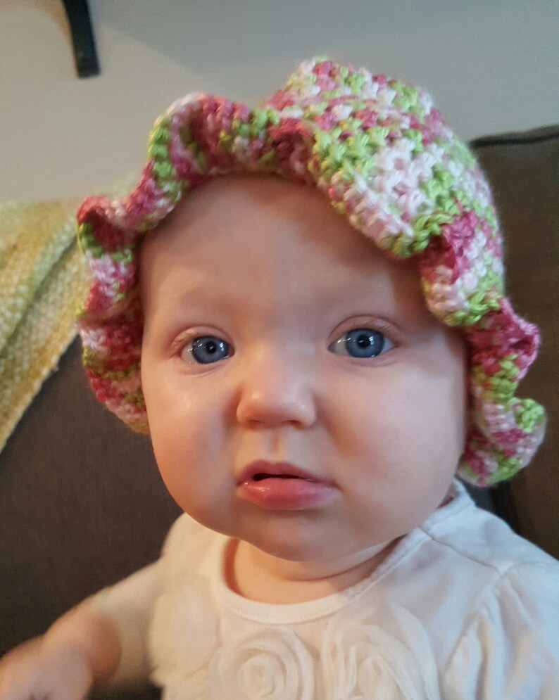 Crochet Cloche Hat-ruffle Hat-handmade Spring Hat-crocheted Summer Hat ...