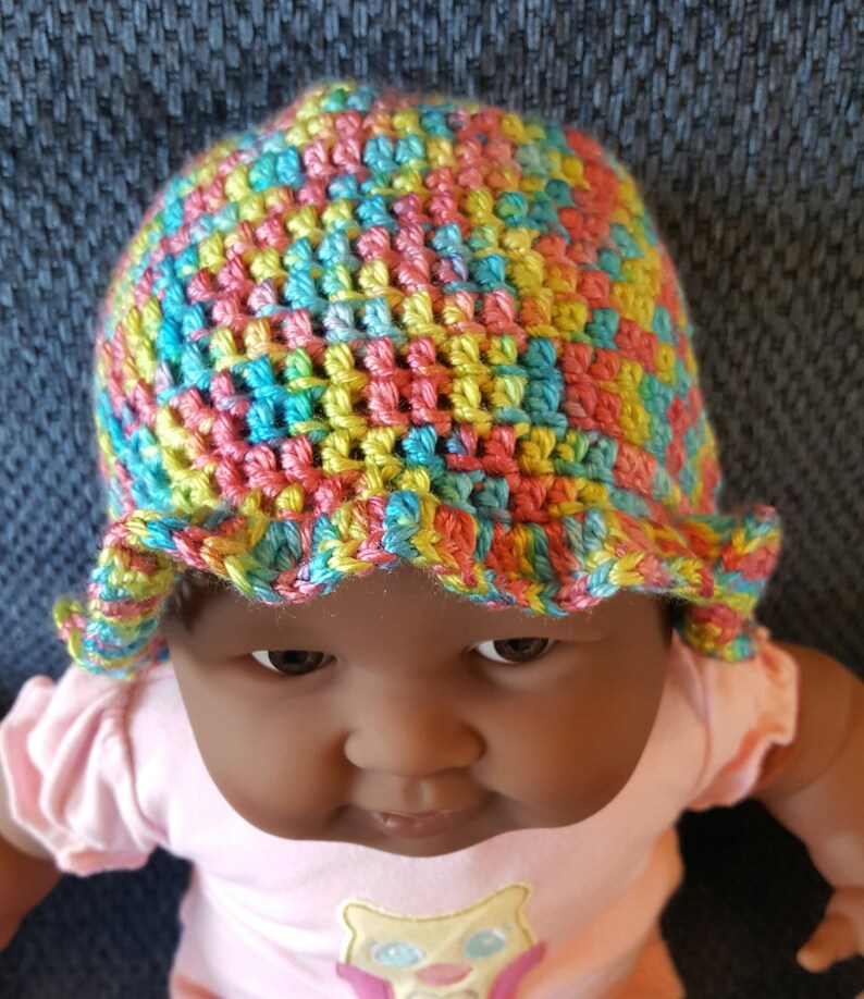 Crochet Cloche Hat-ruffle Hat-handmade Spring Hat-crocheted Summer Hat ...