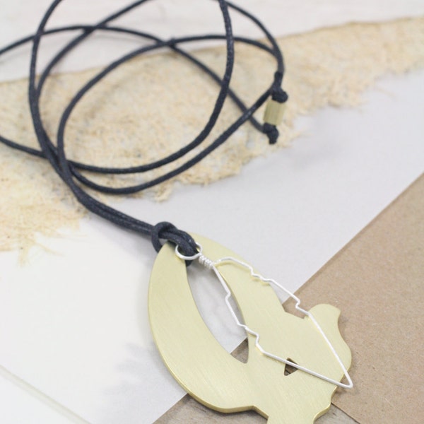 Brass Necklace "My Art Tools: Masking Tape & Xacto Knife Necklace"