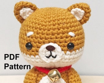 Crochet Pattern Dog Amigurumi, Shiba Crochet Pattern, Doggy Plushie Tutorial, Chinese New Year Dog Crochet Pattern, Shiba Crochet Tutorial