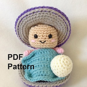 Crochet Pattern Baby Oyster Amigurumi, Crochet Pattern Oyster, Oyster Crochet Pattern, Oyster Crochet Pattern, Oyster Amigurumi Tutorial