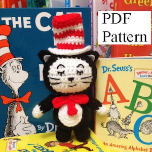 Crochet Pattern The Cat in the Hat Amigurumi, The Cat in the Hat Crochet Plushie Pattern, Dr. Seuss The Cat in the Hat Amigurumi Pattern