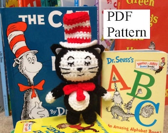 Crochet Pattern The Cat in the Hat Amigurumi, The Cat in the Hat Crochet Plushie Pattern, Dr. Seuss The Cat in the Hat Amigurumi Pattern