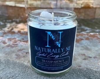 Candela di energia di cristallo trasparente