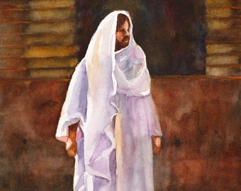 Watercolor of Jesus, Painting of the Savior, LDS Art, Jesus Christ Painting, Jesus Painting