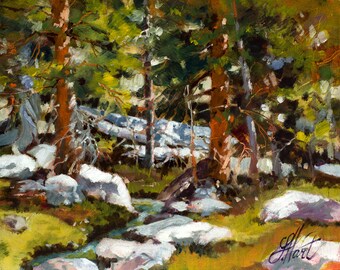 Landscape Painting, Forest Painting, Wind Rivers Painting, Wyoming Art