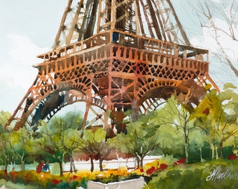 Eiffel Tower Painting, Paris, France, Eiffel Tower