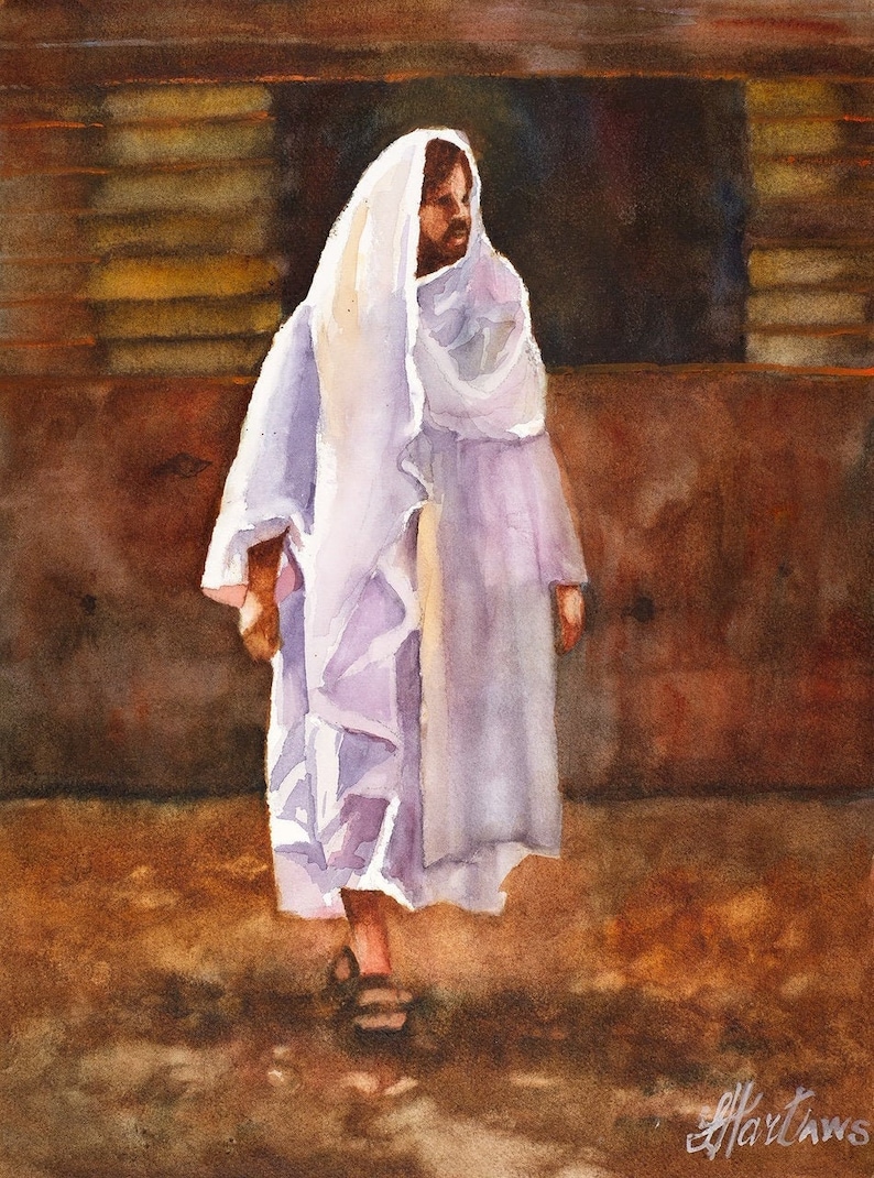 Watercolor of Jesus Painting of the Savior LDS Art Jesus