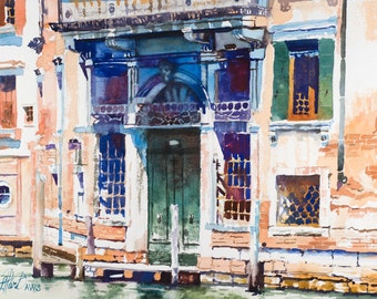 Venice Watercolor, Venice Print, Venice Art, European Art, Old Building, European Architecture