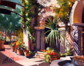 Sunlit Building, Favorite Place, Summer Painting