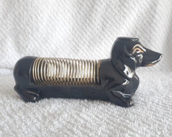 Letter Pen Holder Vintage Redware Dachshund Dog Office Desk Supplies