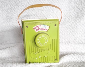 Happy Birthday Vintage Pocket Radio Wind-Up Musical Original Fisher Price Toys