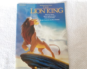 Lion King Piano Solos Vintage Sheet Music Book Elton John Tim Rice