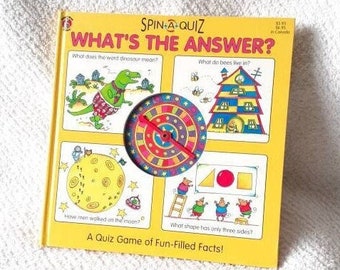 Spin Book What's The Answer? VTG Honey Bear Book Spin-A-Quiz 90's