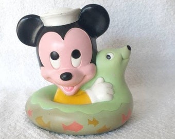 Sjöman Musse Pigg Badleksak Gummi Vintage Flytande 80-tal Disney