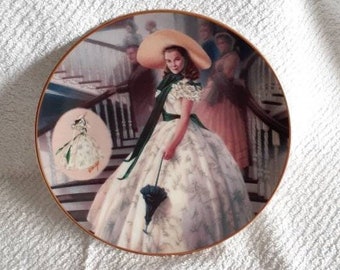 The Green Sprigged Dress Vintage Gone With The Wind Costume of a Legend Bradford Exchange Plate