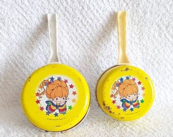 Rainbow Brite Tin Pots and Pans Vintage Doll House Pretend Play Hallmark 1983