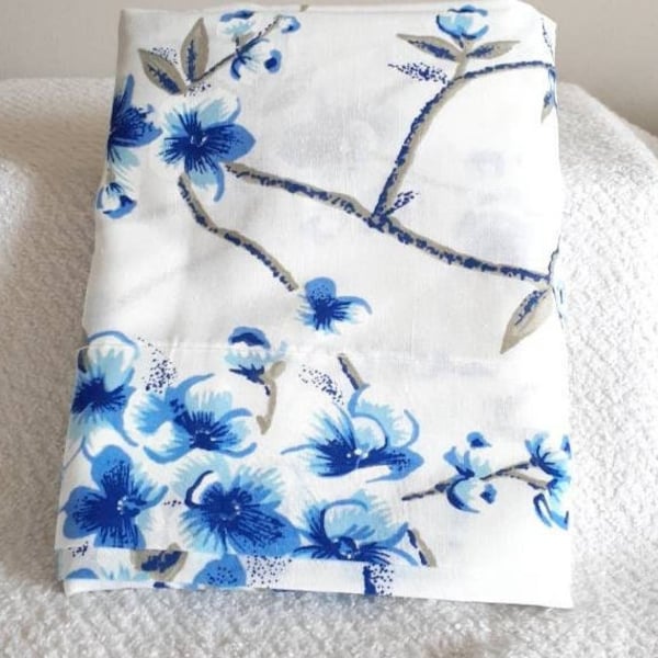 Pillowcase Wabasso Blue Floral Vintage Bedding Linens