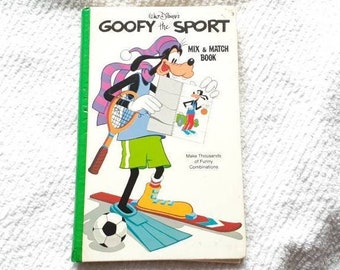 Vintage Book Goofy The Sport Mix and Match to Make Funny Combinations Disney Character