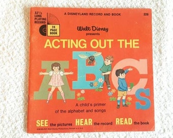 Story 24 Page Book Acting Out The ABC's Vintage Disneyland