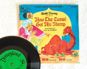 Vintage 1968 Disneyland Record and Book Set. How The Camel Got His Hump Walt Disney See Hear Read-Along 7 inch Vinyl Record