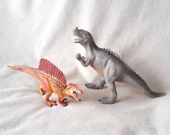 Toy Dinosaurs 8 inch Vintage Safari Hard Plastic Pretend Play