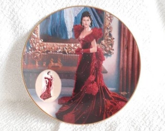 Gone With The Wind The Red Dress Vintage Limited Edition Bradford Decorative Plate Costume of a Legend