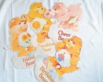 The Care Bears Vintage Cardboard Cut-Outs 1982 American Greetings Wall Hangings