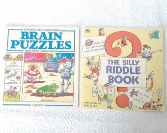 Vintage Brainbenders and Silly Riddles Softcover Children's Books