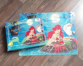 Complete Little Mermaid Puzzle Vintage Golden 100 Pieces