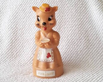 Coin Bank Feed The Kitty VTG Plastic Bank Anthropomorphic Cat