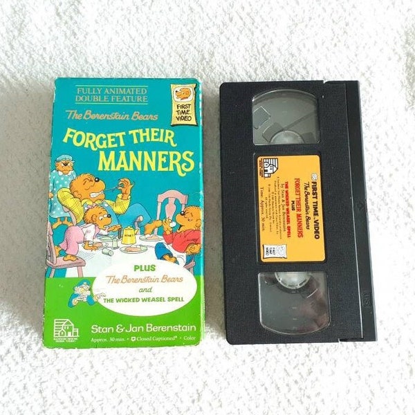 Working VHS Berenstain Bears Forgot Their Manners Plus The Wicked Weasel Spell