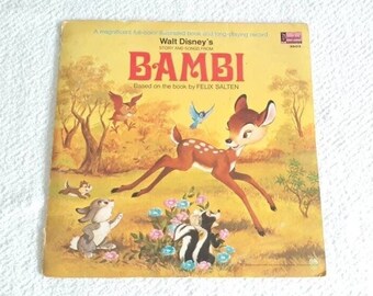 Bambi Vintage Vinyl LP Record Album. Walt Disney Presents Bambi