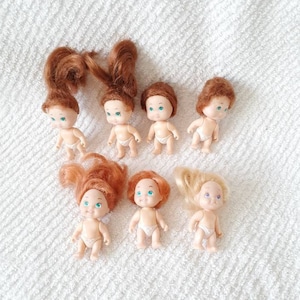 Tyco Diaper Dolls 90&#39;s Quints Blonde Redhead Brunette Lot of Six
