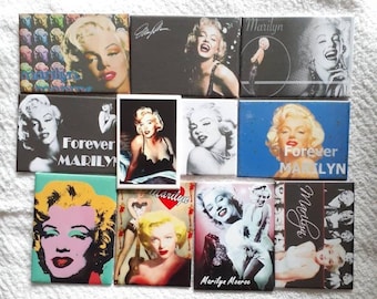 Marilyn Monroe Fridge Magnet Lot of Eleven Colour Black and White Film Star Vintage Hollywood